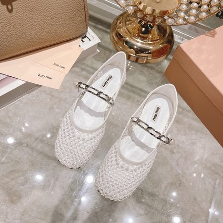 Miu Miu cutout pearl flats