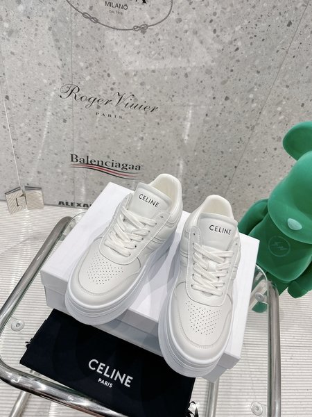 Celine thick sole white shoes