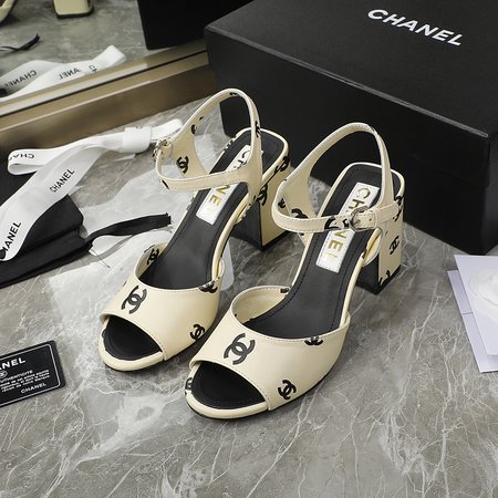 Chanel printed high heel sandals