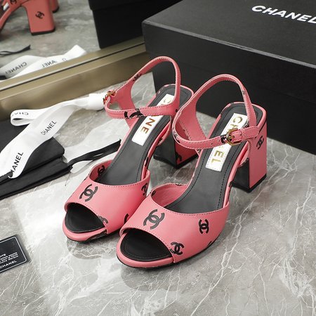 Chanel printed high heel sandals