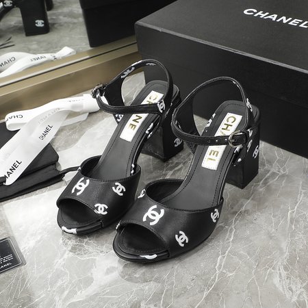 Chanel printed high heel sandals
