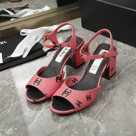Chanel printed high heel sandals