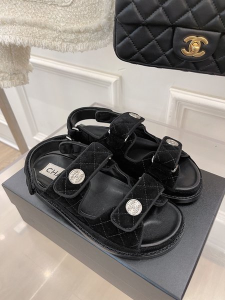 Chanel Classic CC Velcro Sandals