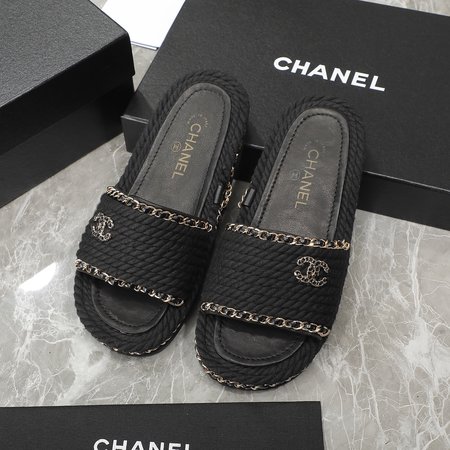 Chanel chain rope slippers
