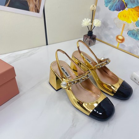 Miu Miu Two-Tone Panel Stretch Elephant Shoes