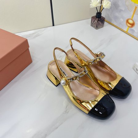 Miu Miu Two-Tone Panel Stretch Elephant Shoes