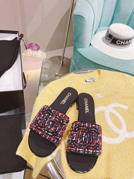 Chanel Embossed slippers