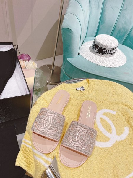 Chanel Embossed slippers