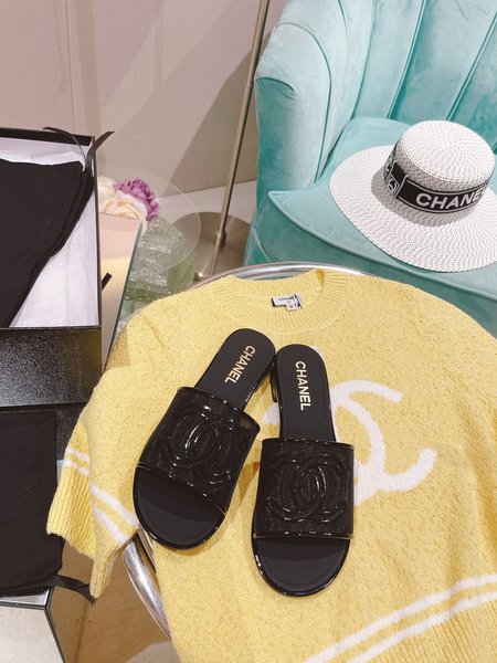Chanel Embossed slippers