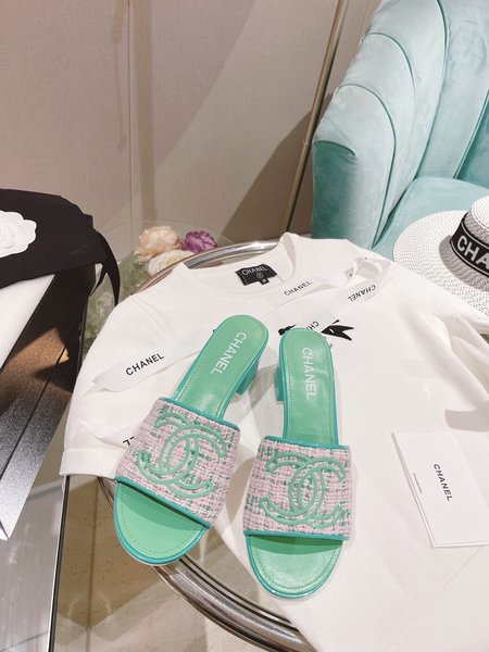 Chanel Embossed slippers