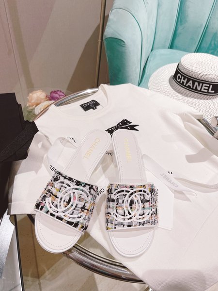 Chanel Embossed slippers