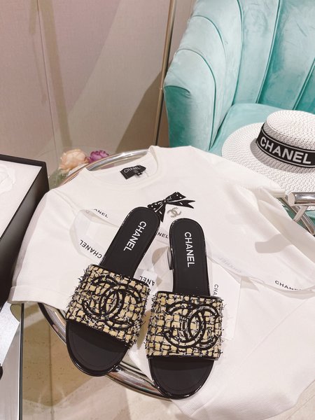 Chanel Embossed slippers