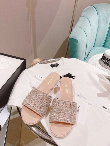 Chanel Embossed slippers