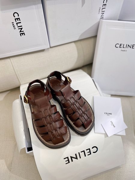 Celine Antique Braided Roman Leather Platform Sandals