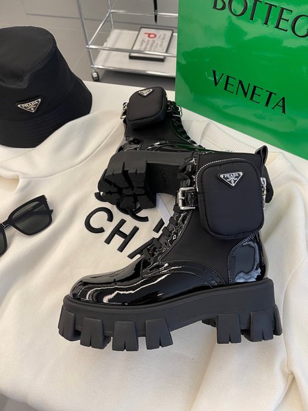 Prada gear platform ankle boots