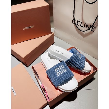 Miu Miu towel slippers