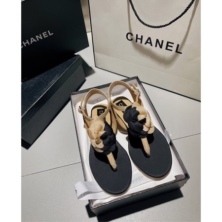 Chanel Camellia Sandals Slippers Sheepskin