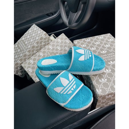 Gucci x Adidas collaboration retro slippers