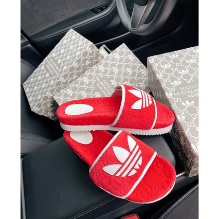 Gucci x Adidas collaboration retro slippers