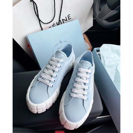 Prada Blue biscuit platform shoes