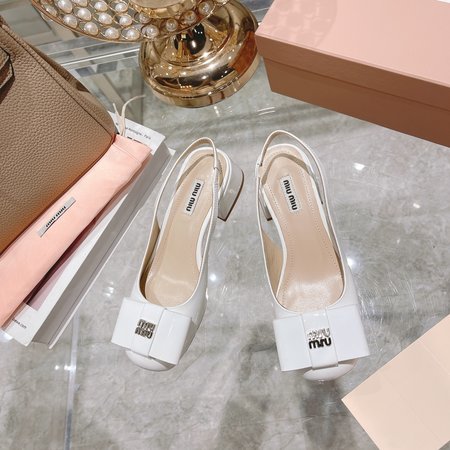 Miu Miu square toe patent leather sandals
