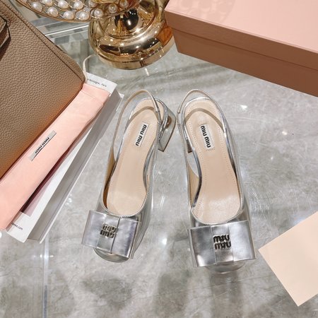 Miu Miu square toe patent leather sandals