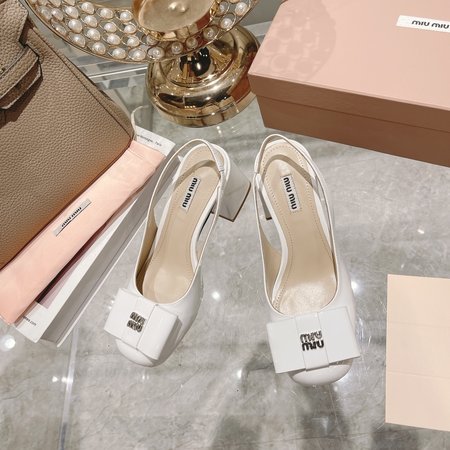 Miu Miu square toe patent leather sandals