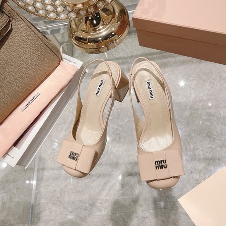 Miu Miu square toe patent leather sandals