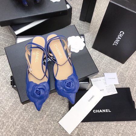 Chanel Camellia Kitten Heels pointed sandals