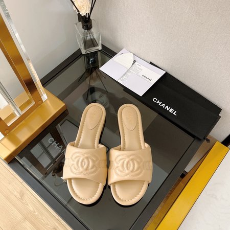 Chanel embroidered logo slides