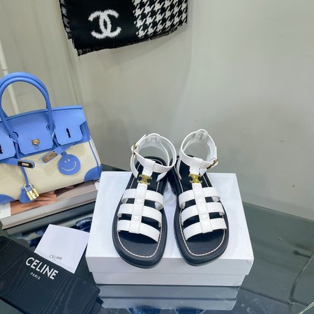 Celine Vintage Arc de Triomphe Roman Sandals