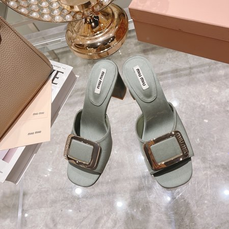 Miu Miu Metal Buckle Half Slippers