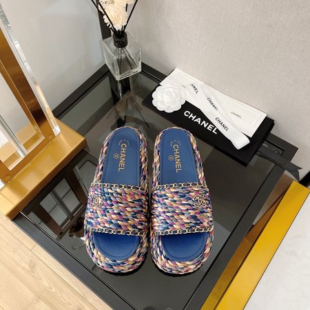 Chanel chain rope slippers