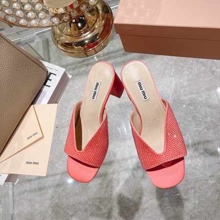 Miu Miu square toe slippers