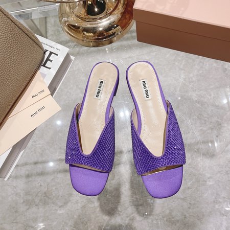 Miu Miu square toe slippers