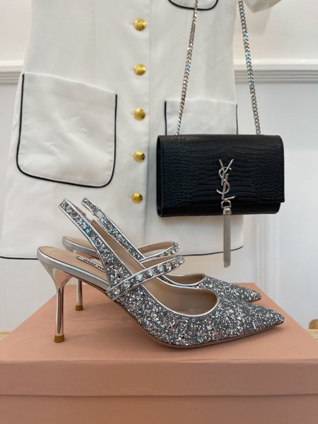 Miu Miu pointed rhinestone sandals