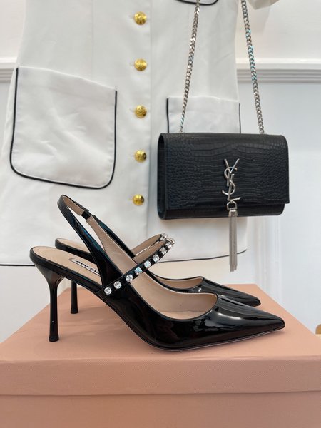 Miu Miu pointed rhinestone sandals