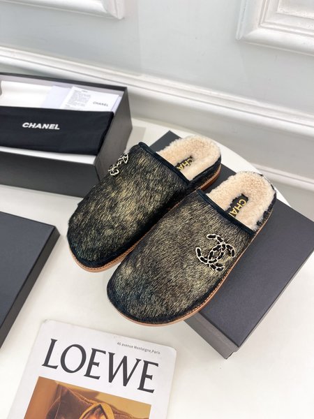Chanel Wool Half Slippers