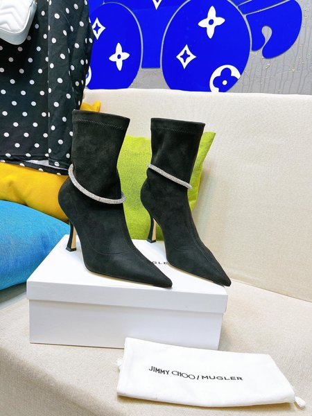 Jimmy Choo diamond chain stretch ankle boots