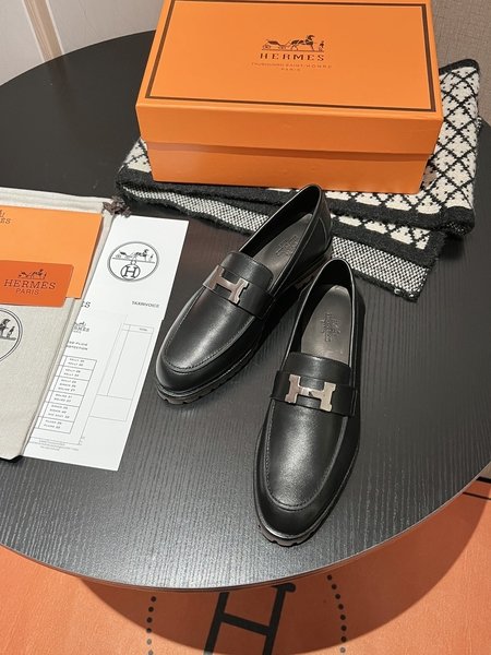 Hermes calfskin loafers
