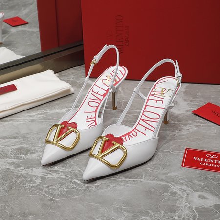 Valentino Big V Buckle High Heel Sandals