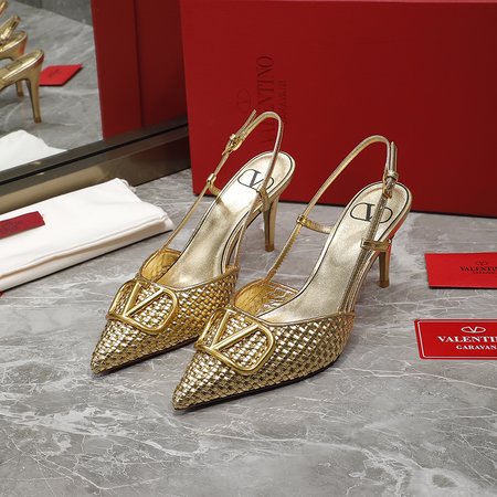 Valentino Big V Buckle High Heel Sandals