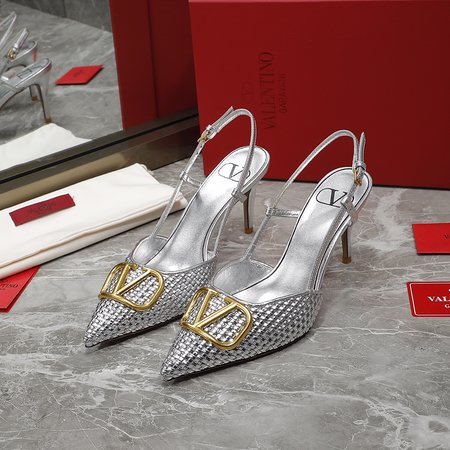 Valentino Big V Buckle High Heel Sandals