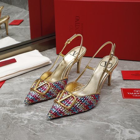 Valentino Big V Buckle High Heel Sandals