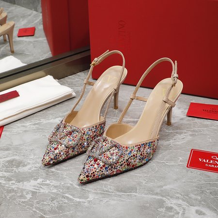 Valentino Big V Buckle High Heel Sandals