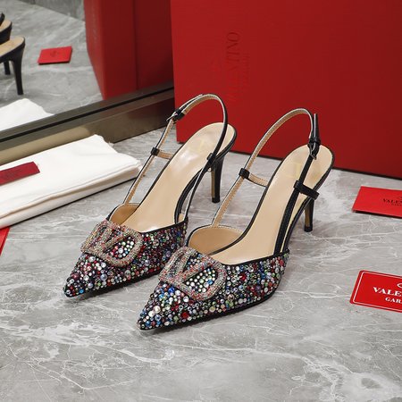 Valentino Big V Buckle High Heel Sandals