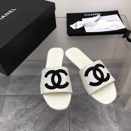 Chanel lambskin slippers