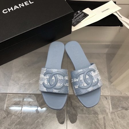 Chanel lambskin slippers