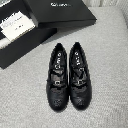 Chanel Double Strap Mary Jane Ballet Shoes for Women