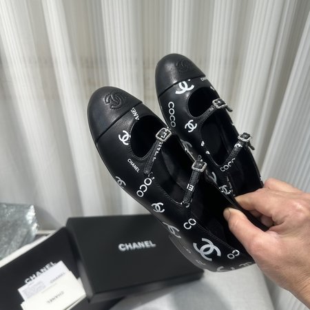 Chanel Double Strap Mary Jane Ballet Shoes for Women